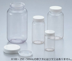 Chai lọ rộng miệng trong suốt (Vinyl Clorua trong suốt) 100mL AS ONE 5-031-51, đóng gói 488 chiếc/ hộp